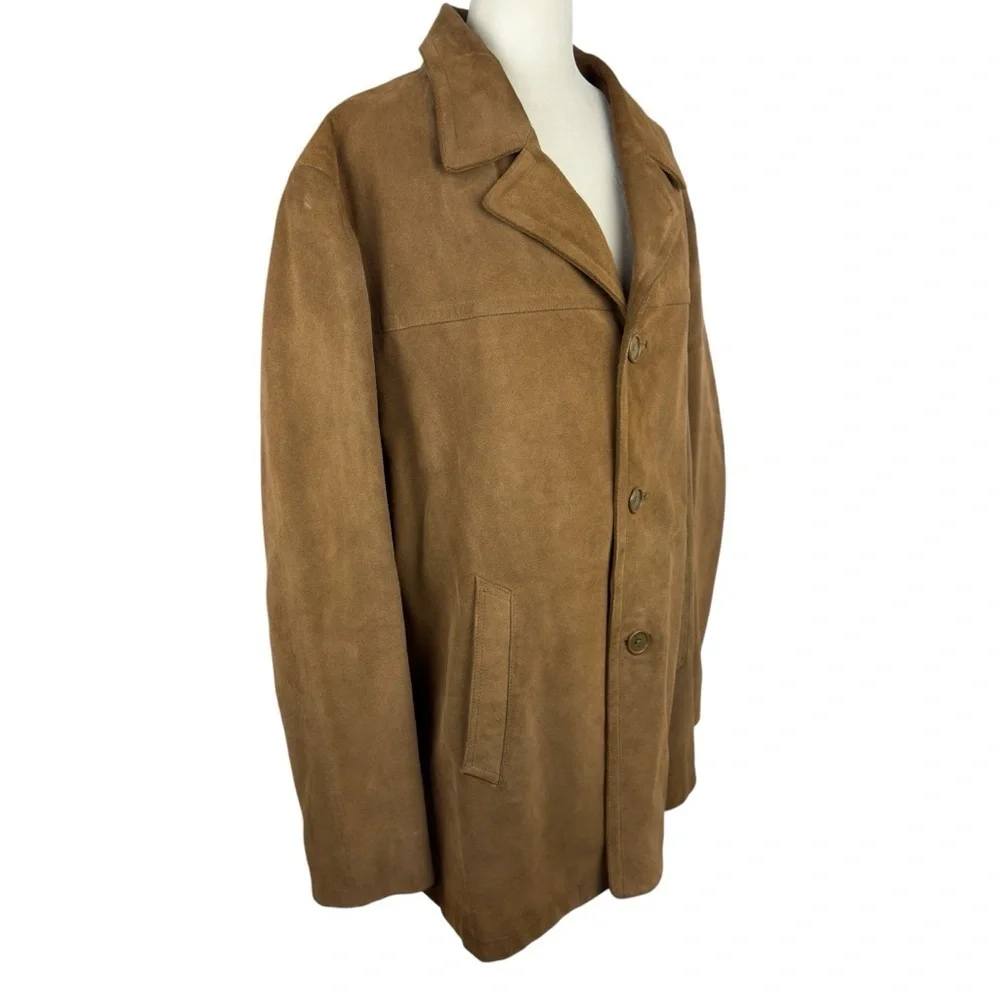 J Crew Vintage Heavy Duty Suede Leather Hunting Brown Jacket Thinsulate Large